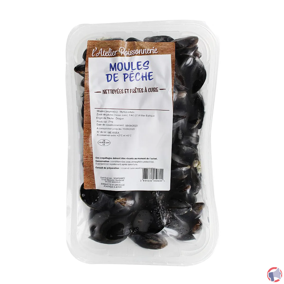 Rappel de produit : Moules de pêche Atelier Poissonnerie pour cause d'Escherichia coli