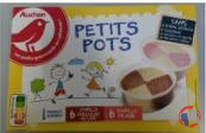 Rappel produit AUCHAN 12 POTS VANILLE FRAISE - VANILLE CHOCOLAT AUCHAN