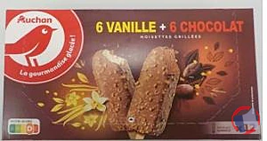 Rappel produit AUCHAN BATONNETS X12 6 VANILLE – 6 CHOCOLAT AUCHAN