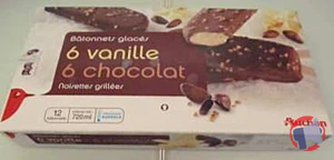 Rappel produit AUCHAN BATONNETS X12 6 VANILLE – 6 CHOCOLAT AUCHAN