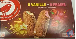 Rappel produit AUCHAN BATONNETS X12 6 VANILLE – 6 FRAISE AUCHAN