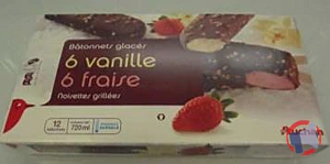 Rappel produit AUCHAN BATONNETS X12 6 VANILLE – 6 FRAISE AUCHAN
