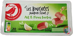 Rappel produit Auchan - Les Bouchées Jambon Fumé Ail et Fines Herbes AUCHAN