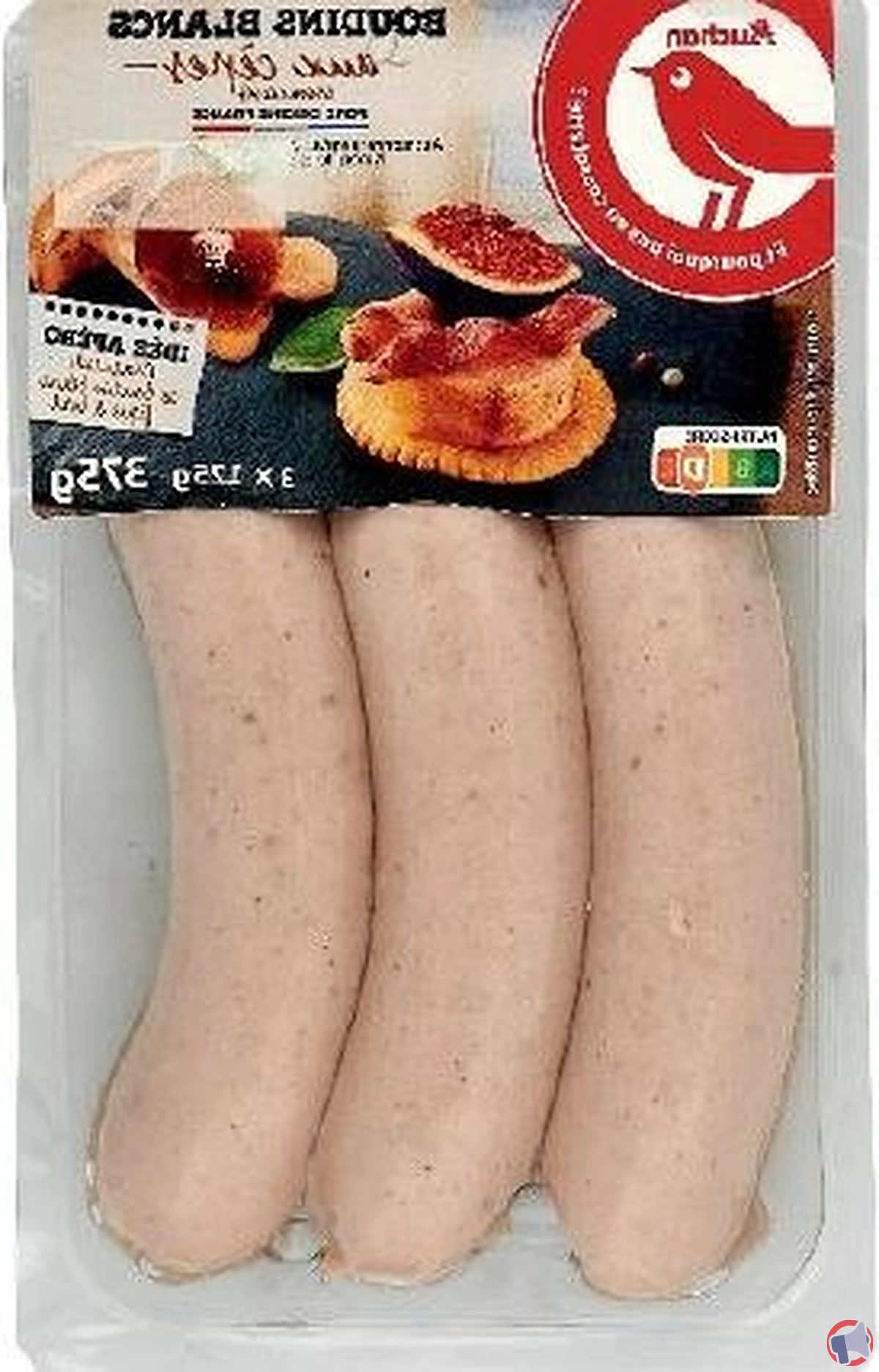 Rappel de produit : Boudin blanc aux cèpes Auchan pour risque de présence de plastique