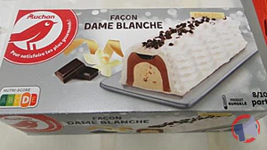 Rappel produit AUCHAN BUCHE FACON DAME BLANCHE 533 G AUCHAN