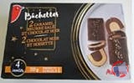 Rappel produit AUCHAN AUCHAN Bûchettes Caramel chocolat / Noisette Chocolat X4 310G
