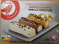Rappel produit AUCHAN AUCHAN Bûchettes Vanille / /chocolat / Caramel X6 306G