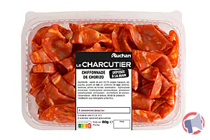 Rappel produit AUCHAN LE CHARCUTIER CHIFFONNADE CHORIZO 80G AUCHAN