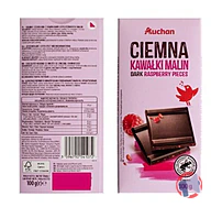 Rappel produit AUCHAN CHOCOLAT NOIR 57% FRAMBOISES 100G AUCHAN