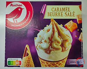 Rappel produit AUCHAN CONE CARAMEL BEURRE SALE X6 426G AUCHAN
