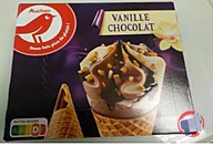 Rappel produit AUCHAN AUCHAN CONE X6 VANILLE CHOCOLAT