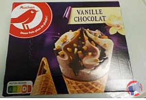 Rappel produit AUCHAN CONE X6 VANILLE CHOCOLAT AUCHAN