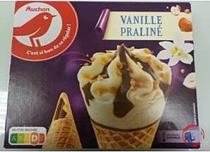 Rappel produit AUCHAN CONE X6 VANILLE PRALINE AUCHAN