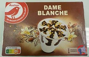Rappel produit AUCHAN COUPE DAME BLANCHE x4 286G AUCHAN