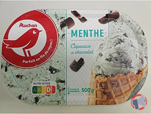 Rappel produit AUCHAN GLACE MENTHE CHOCO 500G AUCHAN