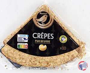 Rappel produit AUCHAN GOURMET CREPES PUR BEURRE X10 300G AUCHAN