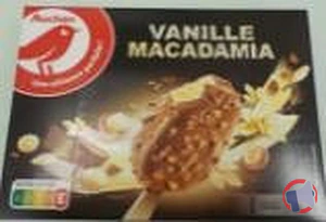Rappel produit AUCHAN Grands bâtonnets VANILLE MACADAMIA X4 270G AUCHAN