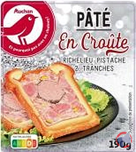Rappel produit AUCHAN PATE EN CROUTE RICHELIEU 2 TRANCHES AUCHAN