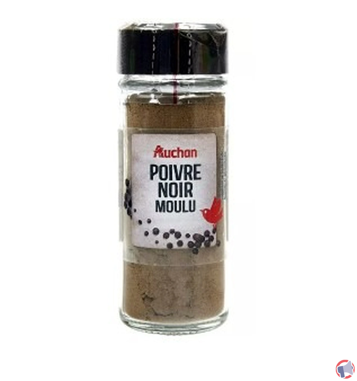 Rappel de produit : Auchan poivre noir moulu pour présence d'aflatoxines