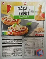Rappel produit AUCHAN RAPE DE POULET NATURE 2X75G=150G AUCHAN (photo numéro 1)