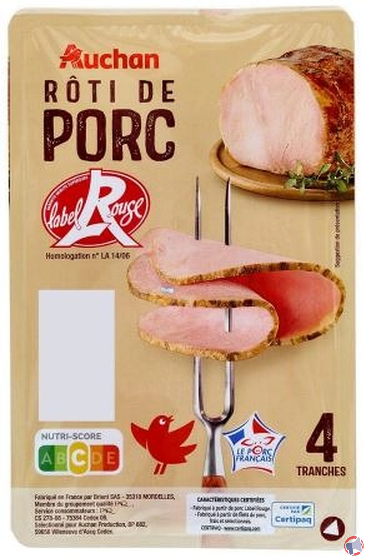 Rappel produit : rôti de porc label rouge Auchan pour risque de listériose