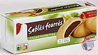 Rappel produit AUCHAN AUCHAN SABLÉS FOURRÉS NOISETTES 125G