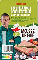 Rappel produit AUCHAN SOLIDAIRES MOUSSE DE FOIE 160G AUCHAN (photo numéro 1)