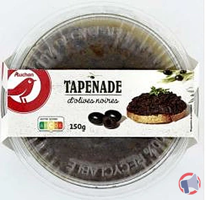 Rappel produit AUCHAN TAPENADE OLIVES NOIRES 150G AUCHAN