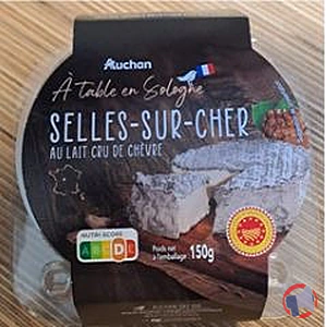 Rappel produit AUCHAN TERROIR SELLES/CHER 150G AUCHAN