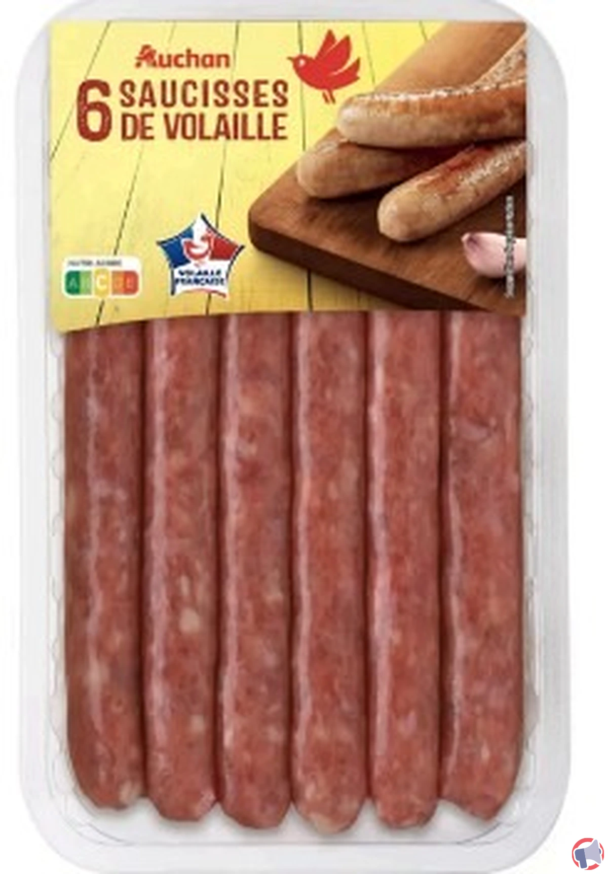 Rappel de produits : saucisses de volaille en barquette Auchan (6 pièces) — ce qu’il faut vérifier
