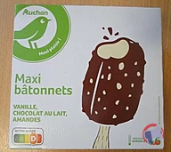 Rappel produit ESSENTIEL BATONNETS MAXI LAIT AMANDE X6 510G AUCHAN (photo numéro 1)