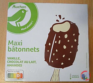 Rappel produit ESSENTIEL BATONNETS MAXI LAIT AMANDE X6 510G AUCHAN