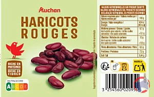 Rappel produit Haricots rouge 265g AUCHAN