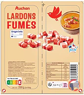 Rappel produit LARDONS NATURE VPF 2X100G AUCHAN / LARDONS NATURE VPF 2X150G AUCHAN / LARDONS FUMES VPF 2X100G AUCHAN / LARDONS FUMES VPF 2X150G AUCHAN AUCHAN (photo numéro 2)
