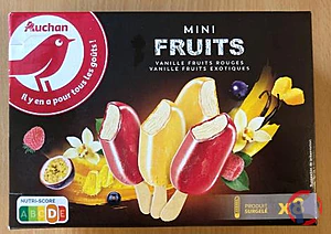 Rappel produit MINI BATONNETS FRUITS X8 300G AUCHAN