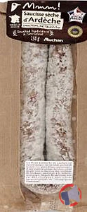 Rappel produit MMM ! SAUCISSE SECHE D’ARDECHE 250G Auchan Mmm!
