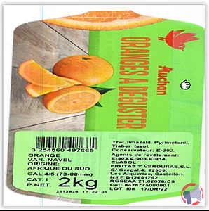 Rappel produit ORANGE A DEGUSTER 2KG AUCHAN