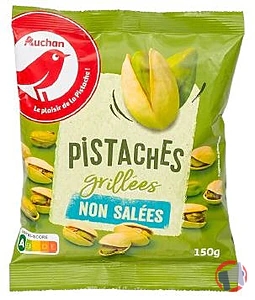 Rappel produit PISTACHES GRILLÉES NON SALÉES 150G AUCHAN