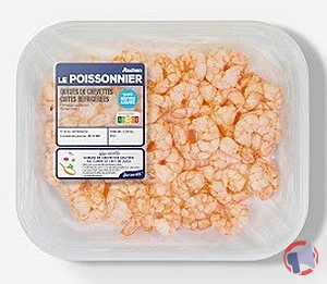 Rappel produit Queues de crevettes cuites réfrigérées Auchan Le Poissonnier
