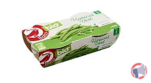 Rappel produit Pot Haricots Verts 4 mois 2x120g – Auchan Baby Bio AUCHAN