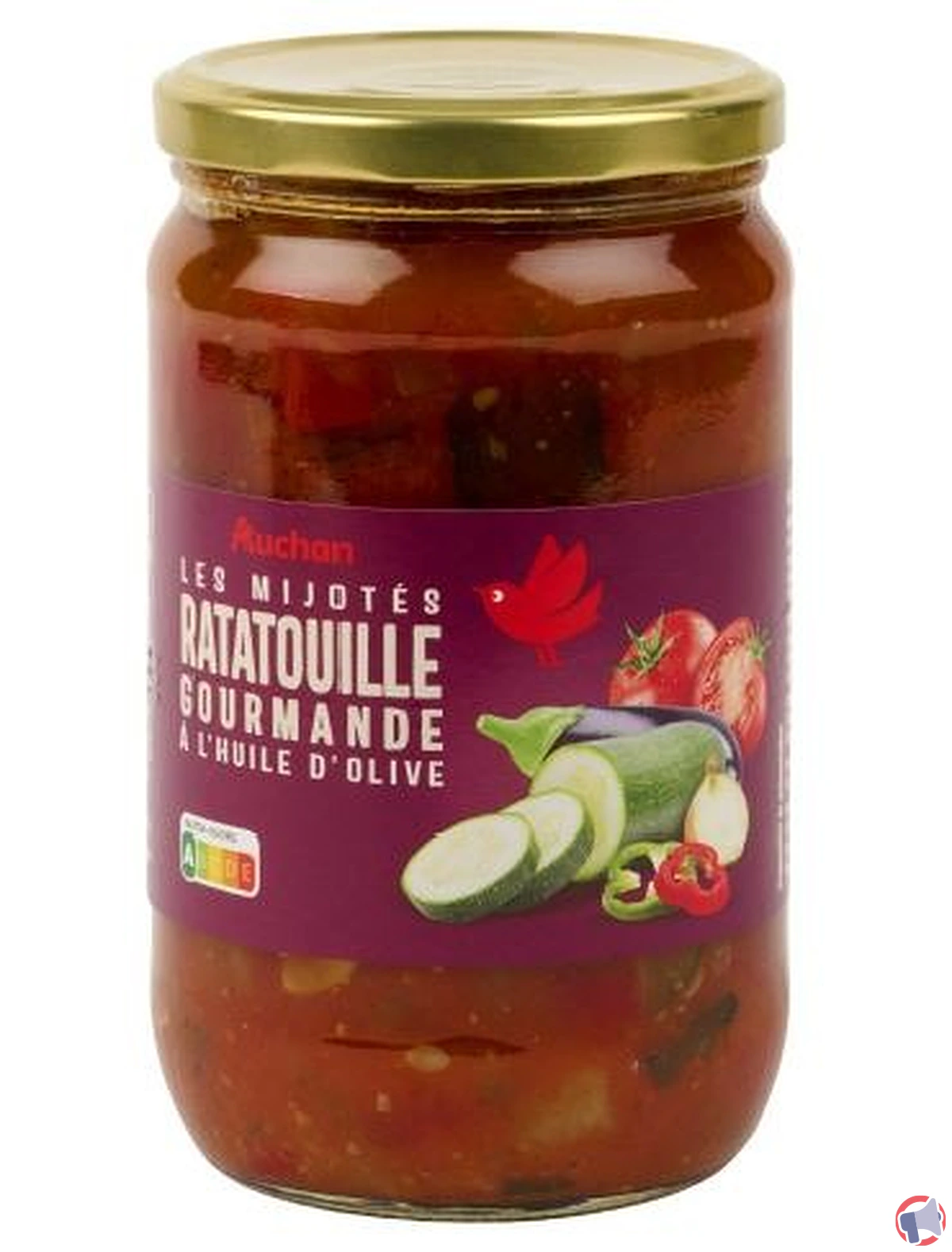 Rappel produit : ratatouille gourmande Auchan potentiellement dangereuse