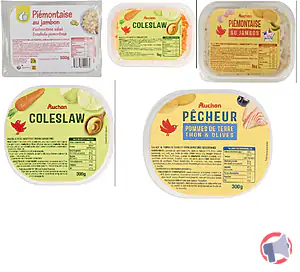 Rappel produit SALADES TRAITEURS LIBRE SERVICE DIVERS GOUTS AUCHAN
