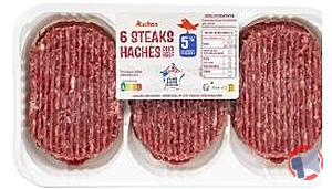 Rappel produit STEAK HACHE STRIE 5% (6x 100G) AUCHAN