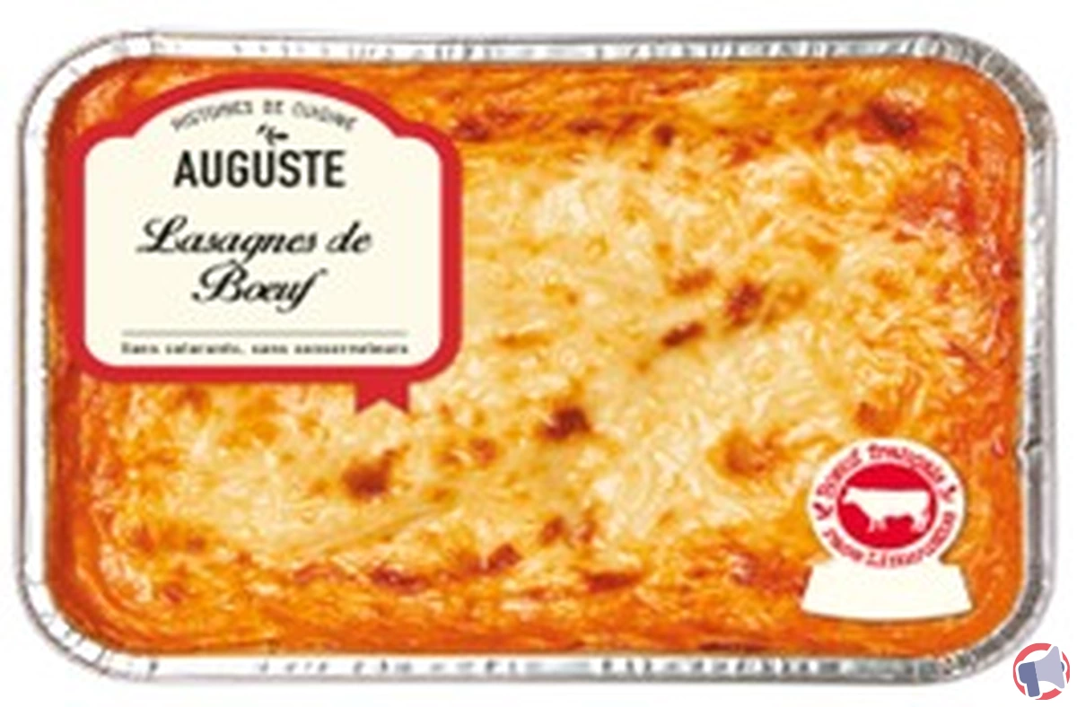 Rappel de produit : Lasagnes de boeuf de la marque Auguste