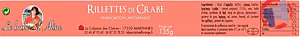 Rappel produit Rillette de crabes au fenouil Le Banc d'Aline
