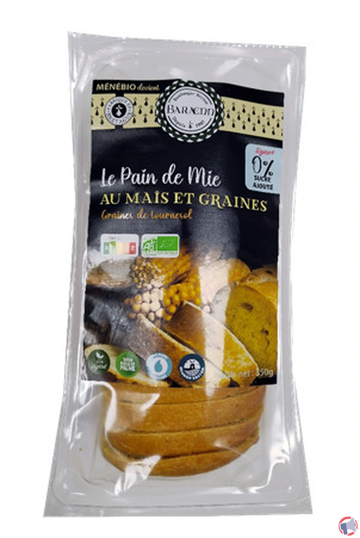 Rappel produit : pain de mie au maïs et graines de tournesol Baraenn