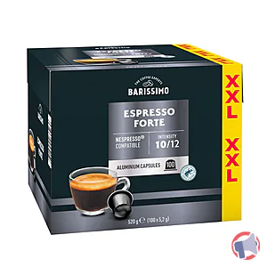 Rappel produit CAPSULES ESPRESSO FORTE X100 520G BARISSIMO