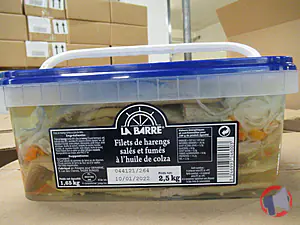 Rappel produit FILETS DE HARENGS SALES ET FUMES A L'HUILE DE COLZA LA BARRE