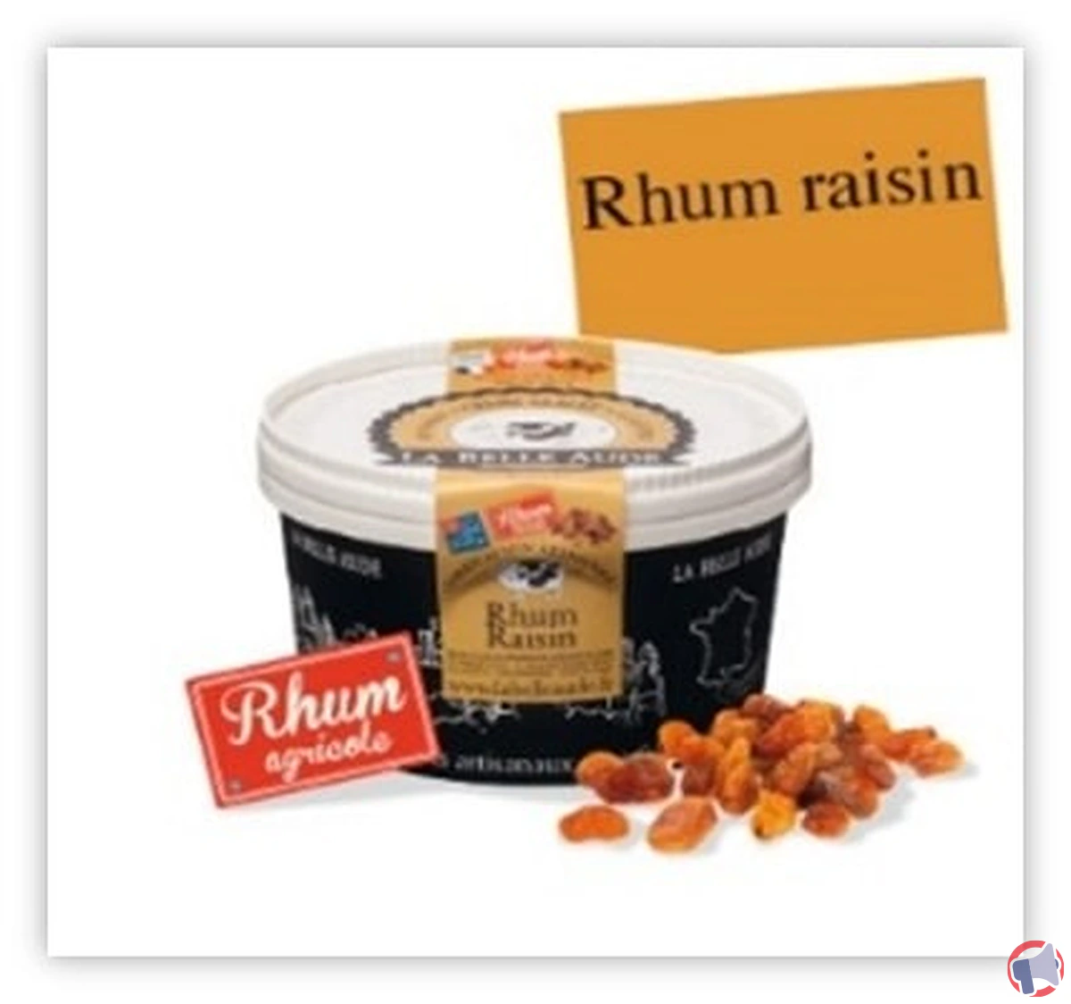 Rappel de produit : crème glacée rhum raisin de La Belle Aude