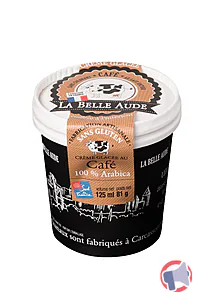 Rappel produit Crèmes glacées 125ml : Café 100% Arabica, Caramel à la crème et fleur de sel de Gruissan, Chocolat, Menthe avec feuilles de menthe et copeaux de chocolat, Noisette pralinée avec éclats de noisette pralinée, Vanille aux gousses Bourbon de Madagascar. LA BELLE AUDE